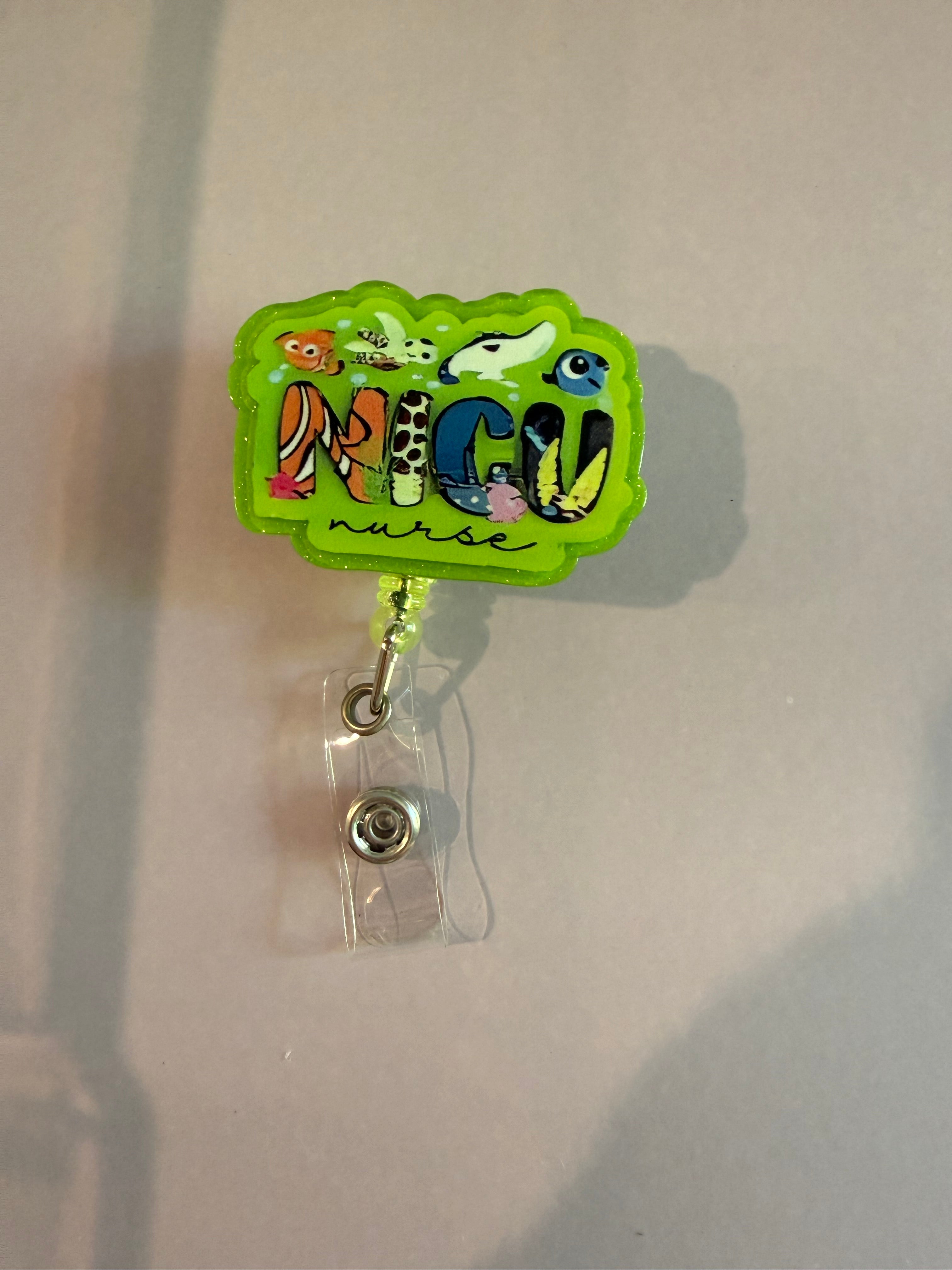 Interchangeable Non-Beaded Badge Reel “NICU Nurse”