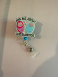Interchangeable Non-Beaded Badge Reel “ask me about our burritos”