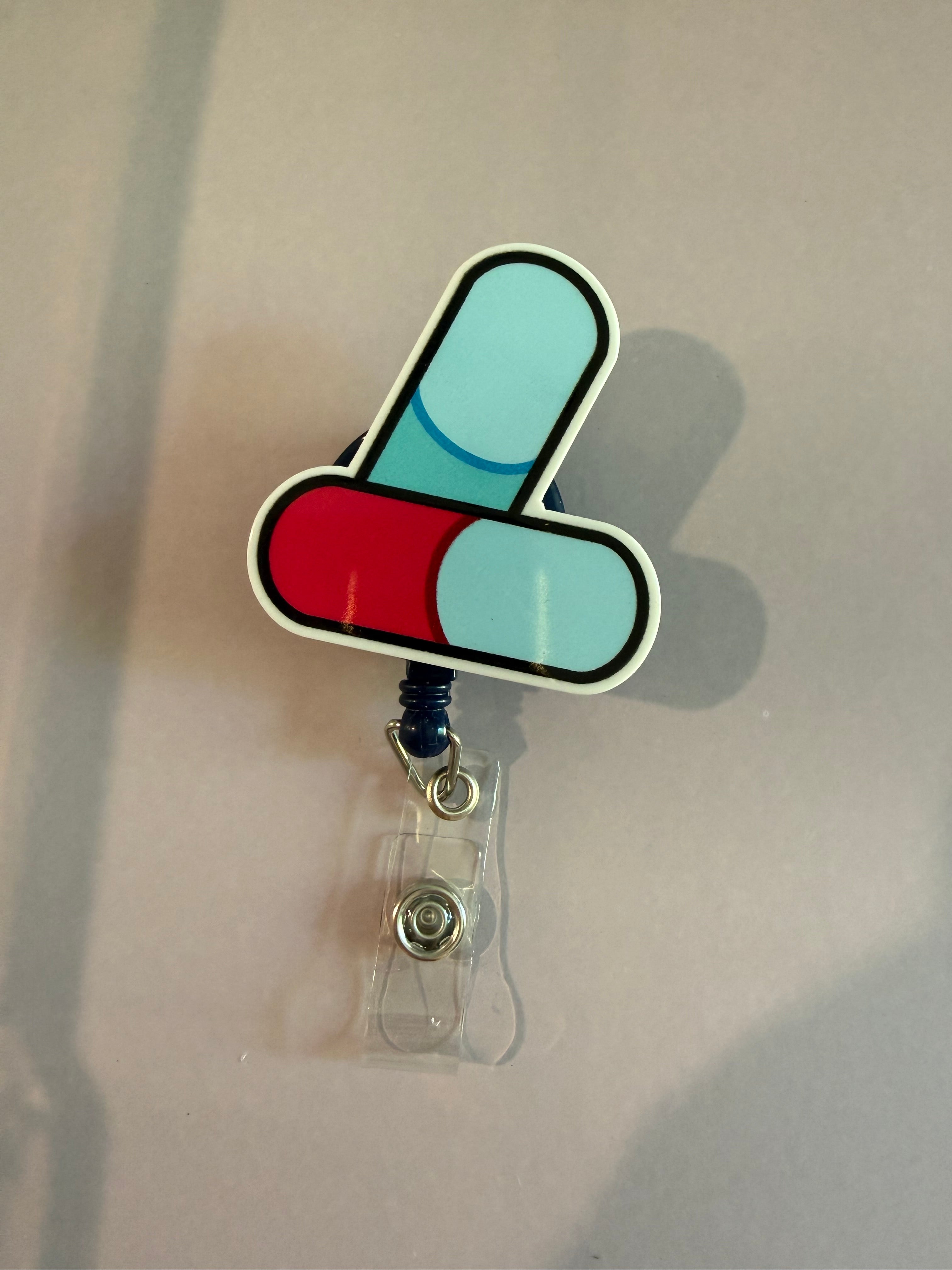 Interchangeable Non-Beaded Badge Reel “medicine”