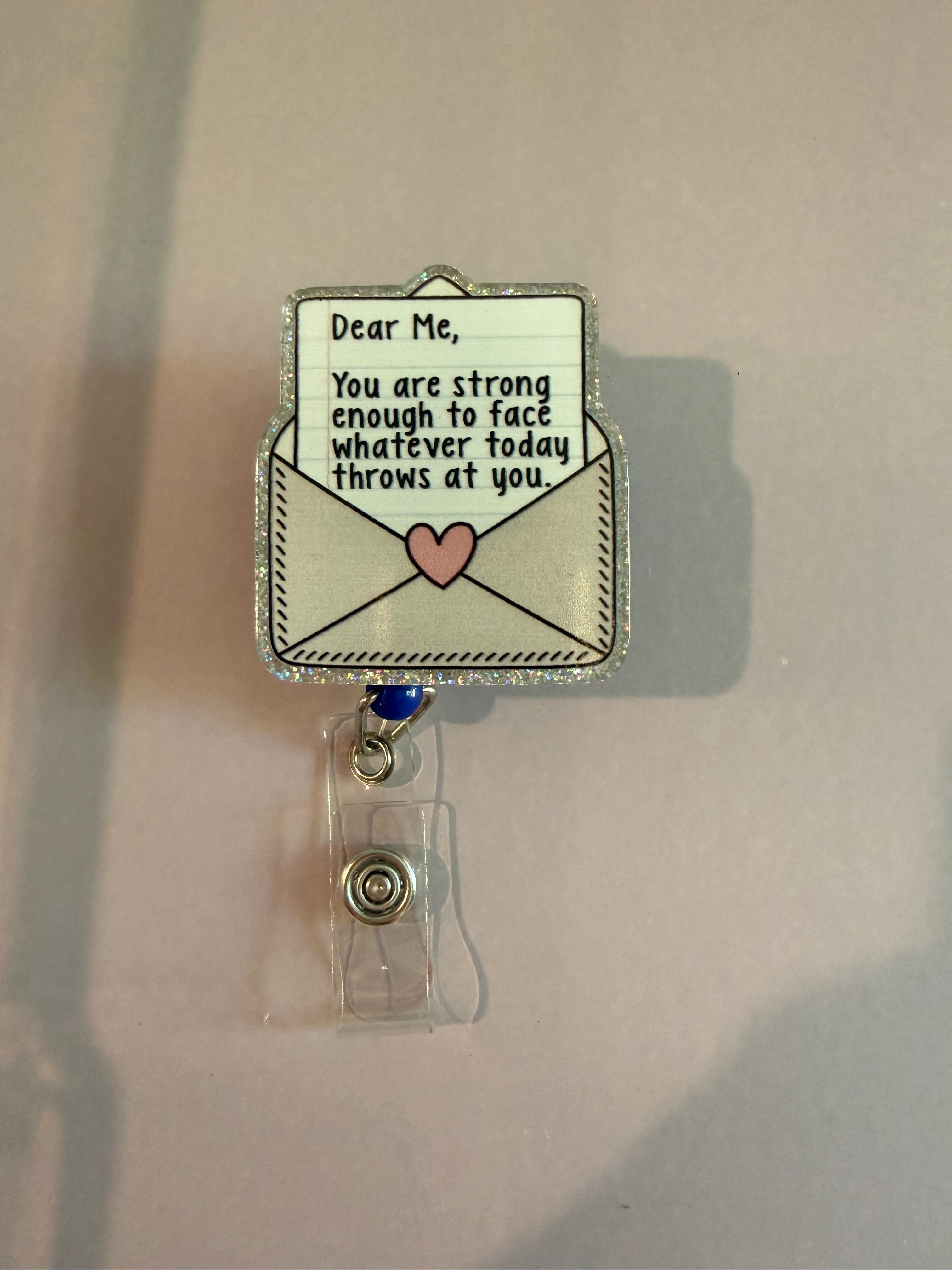 Interchangeable Non-Beaded Badge Reel “Dear Me”