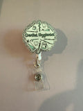 Interchangeable Non-Beaded Badge Reel “Dental Hygienist”