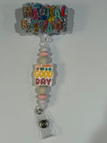 Beaded Interchangeable Badge Reel – “Medical Receptionist”