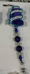 Beaded Interchangeable Badge Reel – “It Ain’t Easy Being Wheezy”