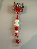 Permanent Beaded Badge Reel “Strawberry Mama”