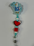 Beaded Interchangeable Badge Reel – “Stick ‘Em Goose”