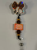 Beaded Interchangeable Badge Reel – “Leopard Print Stethoscope”