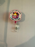 Interchangeable Non-Beaded Badge Reel “dumpster fire”
