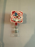 Interchangeable Non-Beaded Badge Reel “4th of July Duck”