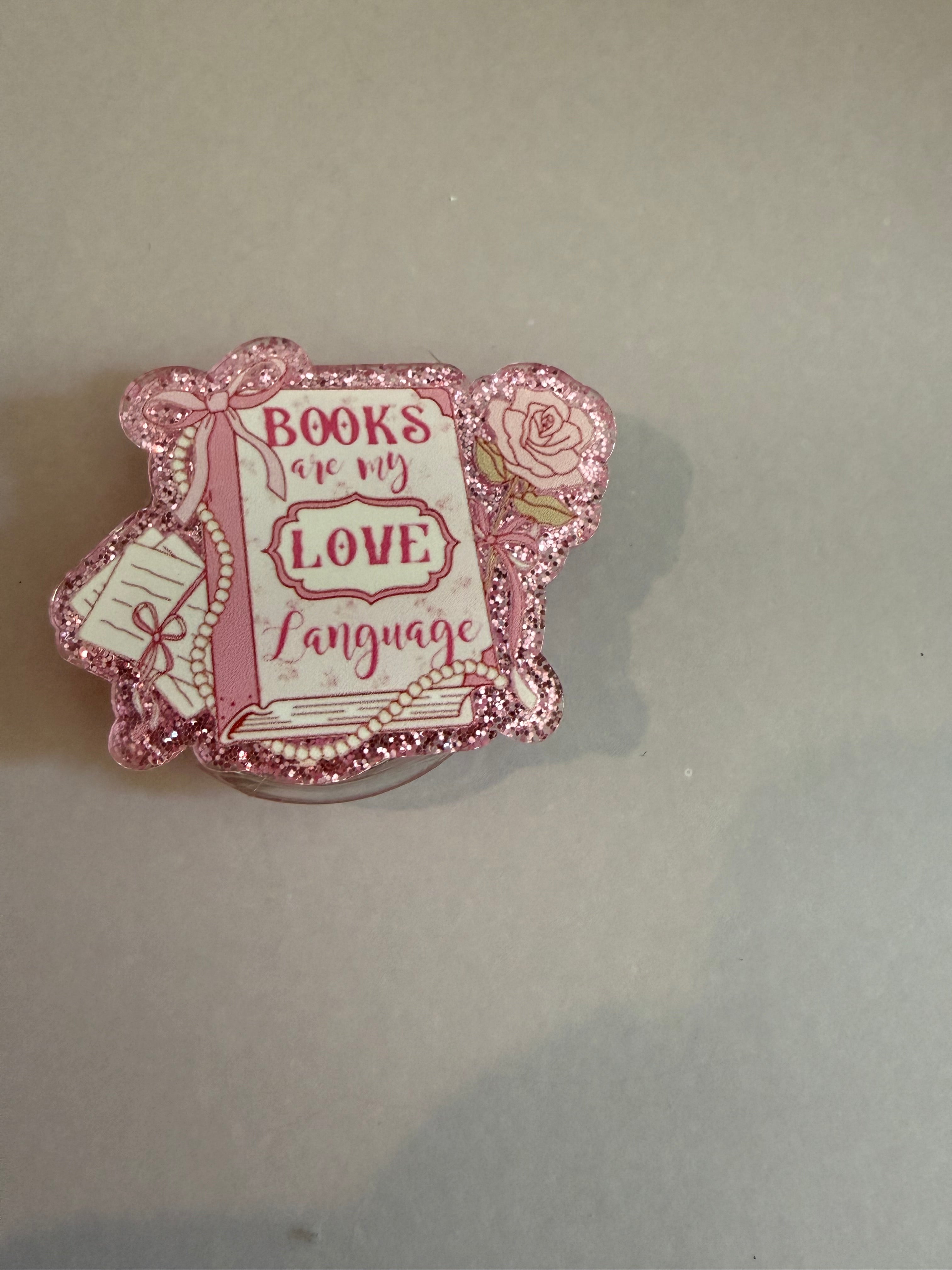 Regular popsocket “book are my love language”